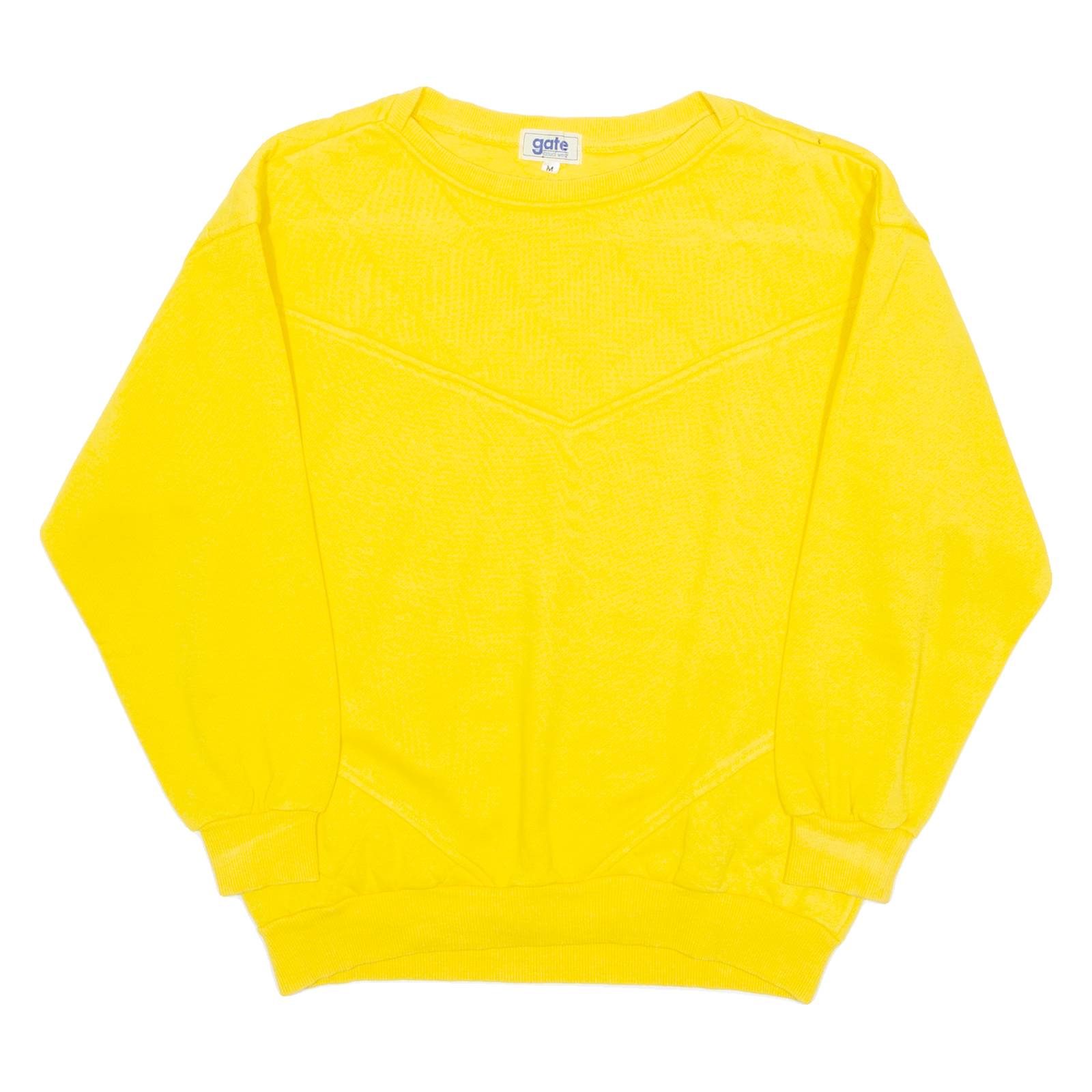 GATE Mens Sweatshirt Yellow Crewneck M