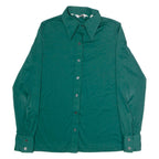 PAUL RODGERS Womens Plain Shirt Green Long Sleeve S