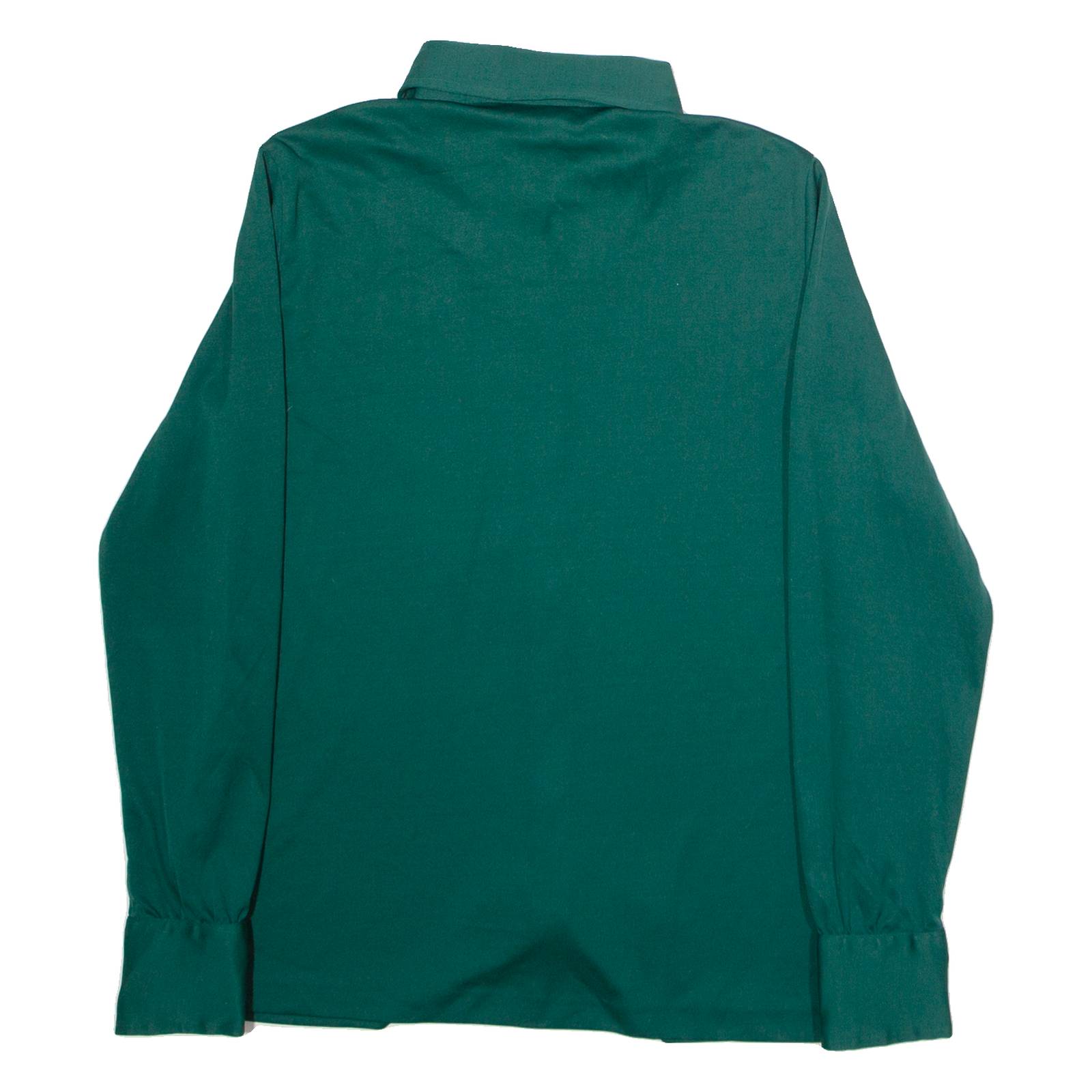 PAUL RODGERS Womens Plain Shirt Green Long Sleeve S