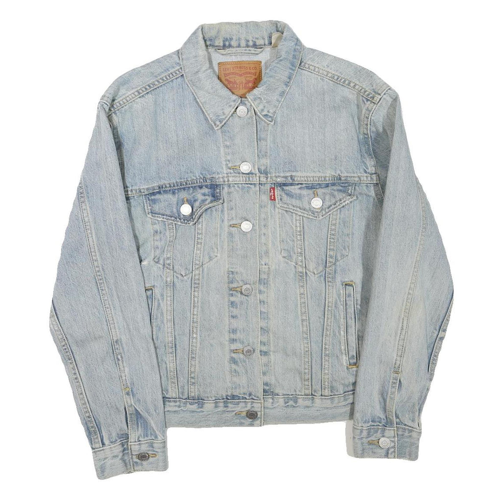 LEVI'S Mens Blue Denim Jacket S Cotton Blend Classic Button Closure Casual