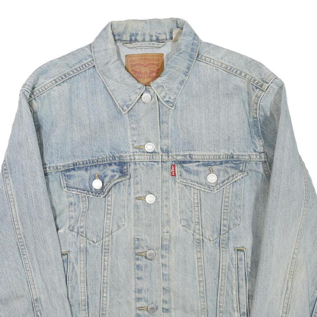 LEVI'S Mens Blue Denim Jacket S Cotton Blend Classic Button Closure Casual