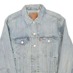 LEVI'S Mens Blue Denim Jacket S Cotton Blend Classic Button Closure Casual
