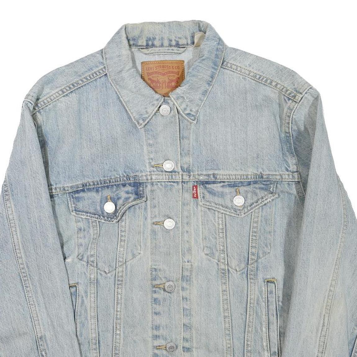 LEVI'S Mens Blue Denim Jacket S Cotton Blend Classic Button Closure Casual