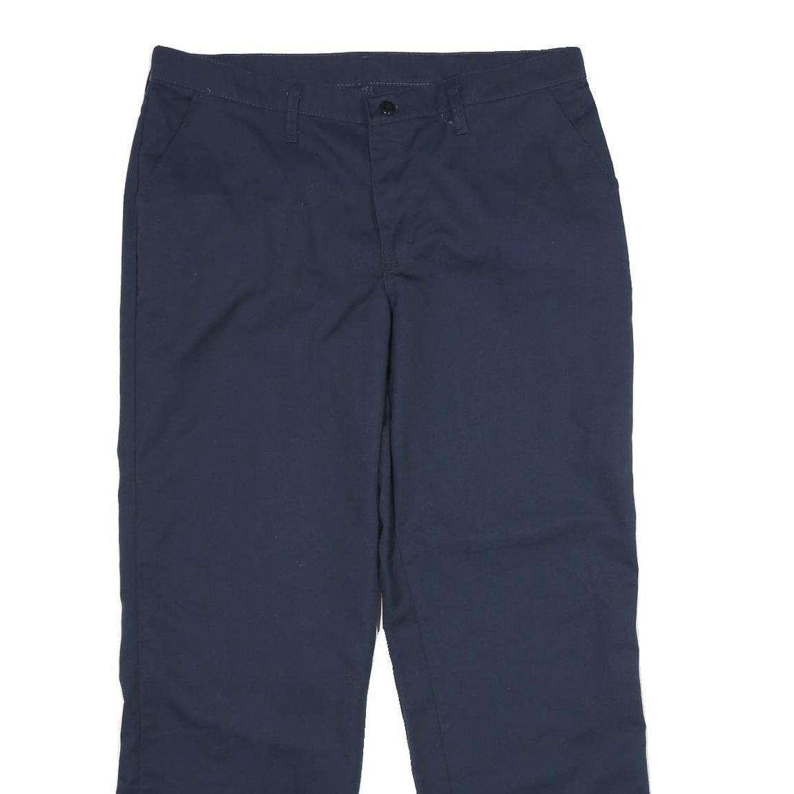 RED KAP Womens Polyester Blend Navy Regular Fit Straight Trousers W36 L32