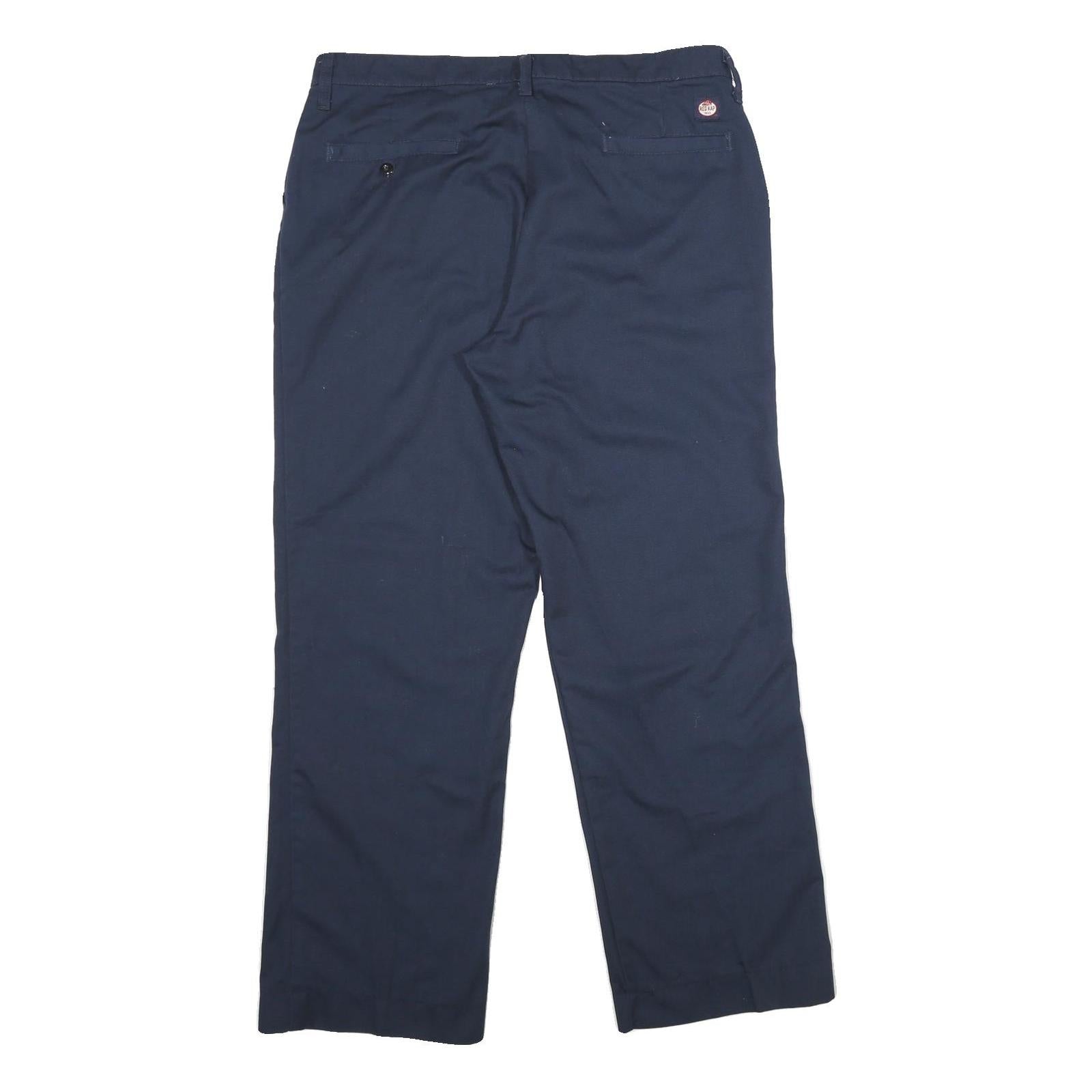 RED KAP Womens Polyester Blend Navy Regular Fit Straight Trousers W36 L32