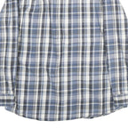 RIDGECUT Mens Blue Grey White Checked Shirt 2XL Cotton Long Sleeve Casual