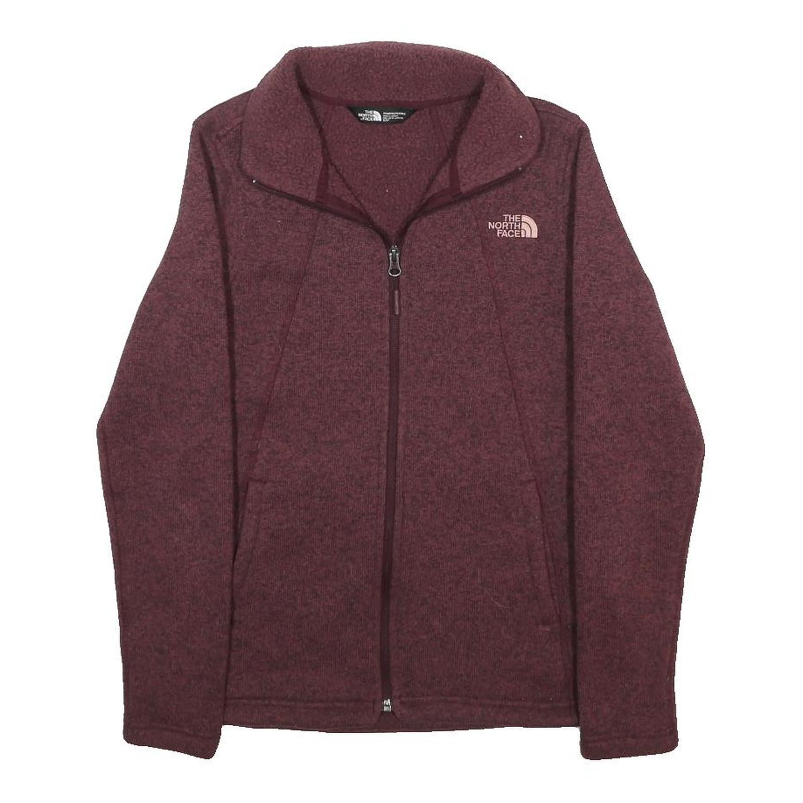 THE NORTH FACE Womens Maroon Jacket S Polyester Zip Fleece Outdoor Casual
