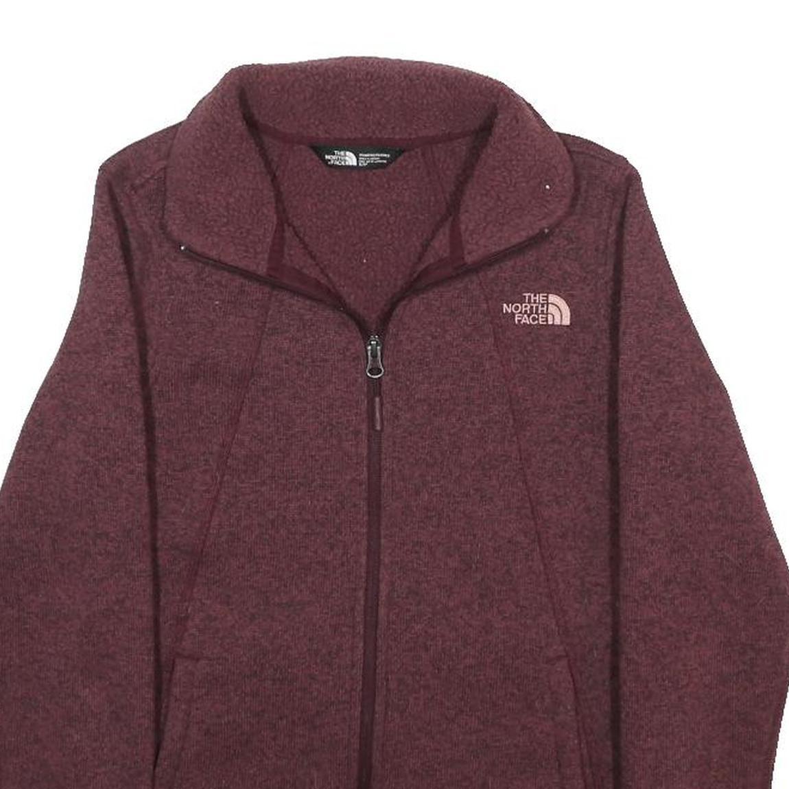 THE NORTH FACE Womens Maroon Jacket S Polyester Zip Fleece Outdoor Casual