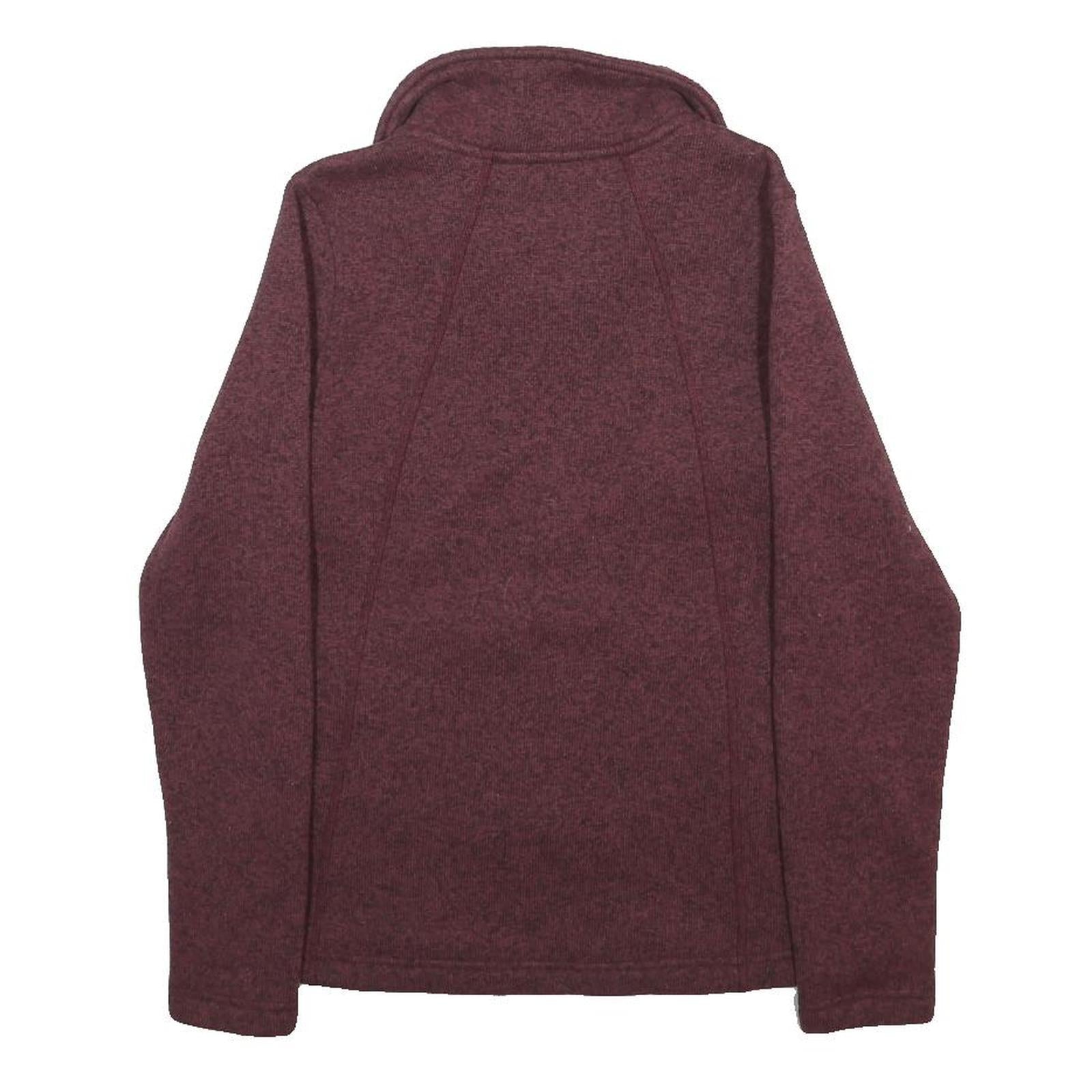 THE NORTH FACE Womens Maroon Jacket S Polyester Zip Fleece Outdoor Casual