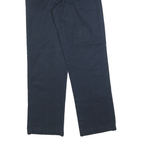 DICKIES Mens Cotton Blend Navy Regular Straight Trousers W32 L32 Workwear Zip