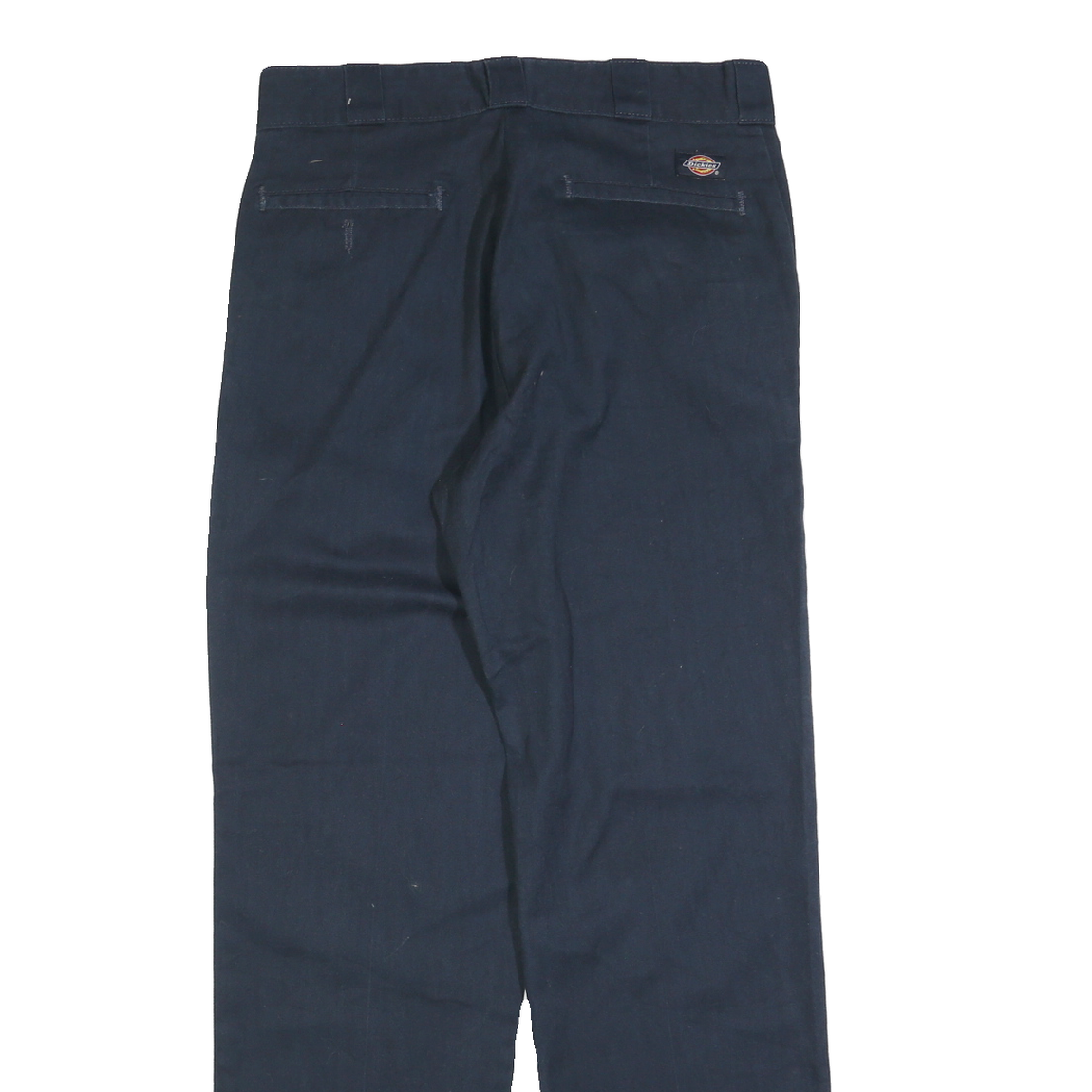DICKIES Mens Cotton Blend Navy Regular Straight Trousers W32 L32 Workwear Zip