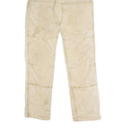 CARHARTT Mens Relaxed Beige Cotton Blend Trousers W32 L34 Workwear Utility Zip