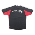 ADIDAS Mens Black & Red FC Holzheim Graphic T-Shirt L Short Sleeve Crew Neck