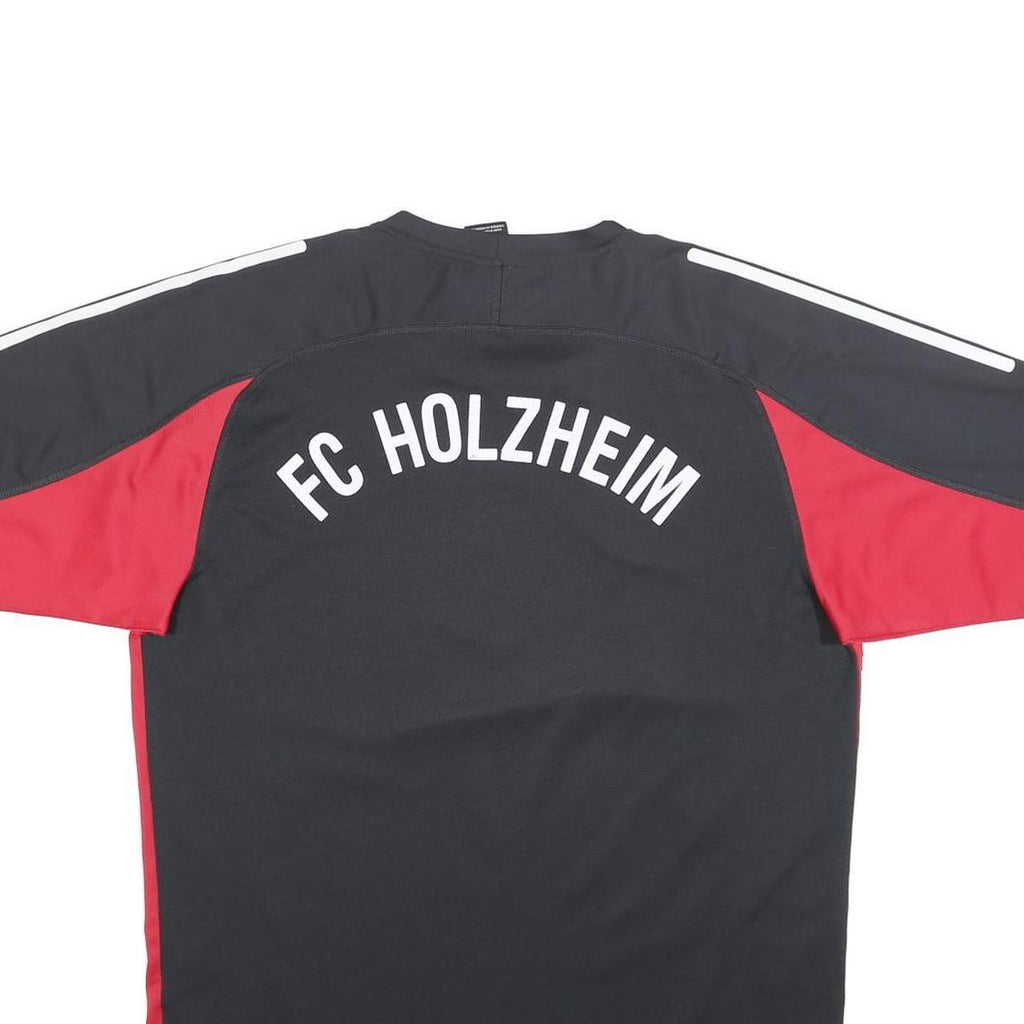 ADIDAS Mens Black & Red FC Holzheim Graphic T-Shirt L Short Sleeve Crew Neck