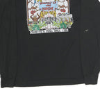 FRUIT OF THE LOOM Mens Black Graphic T-Shirt XL Long Sleeve Crew Neck Jungle