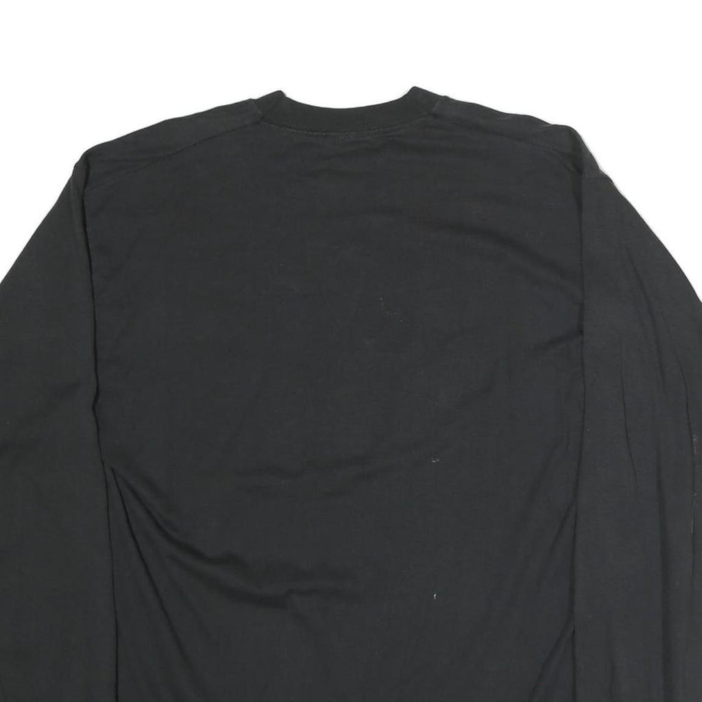 FRUIT OF THE LOOM Mens Black Graphic T-Shirt XL Long Sleeve Crew Neck Jungle