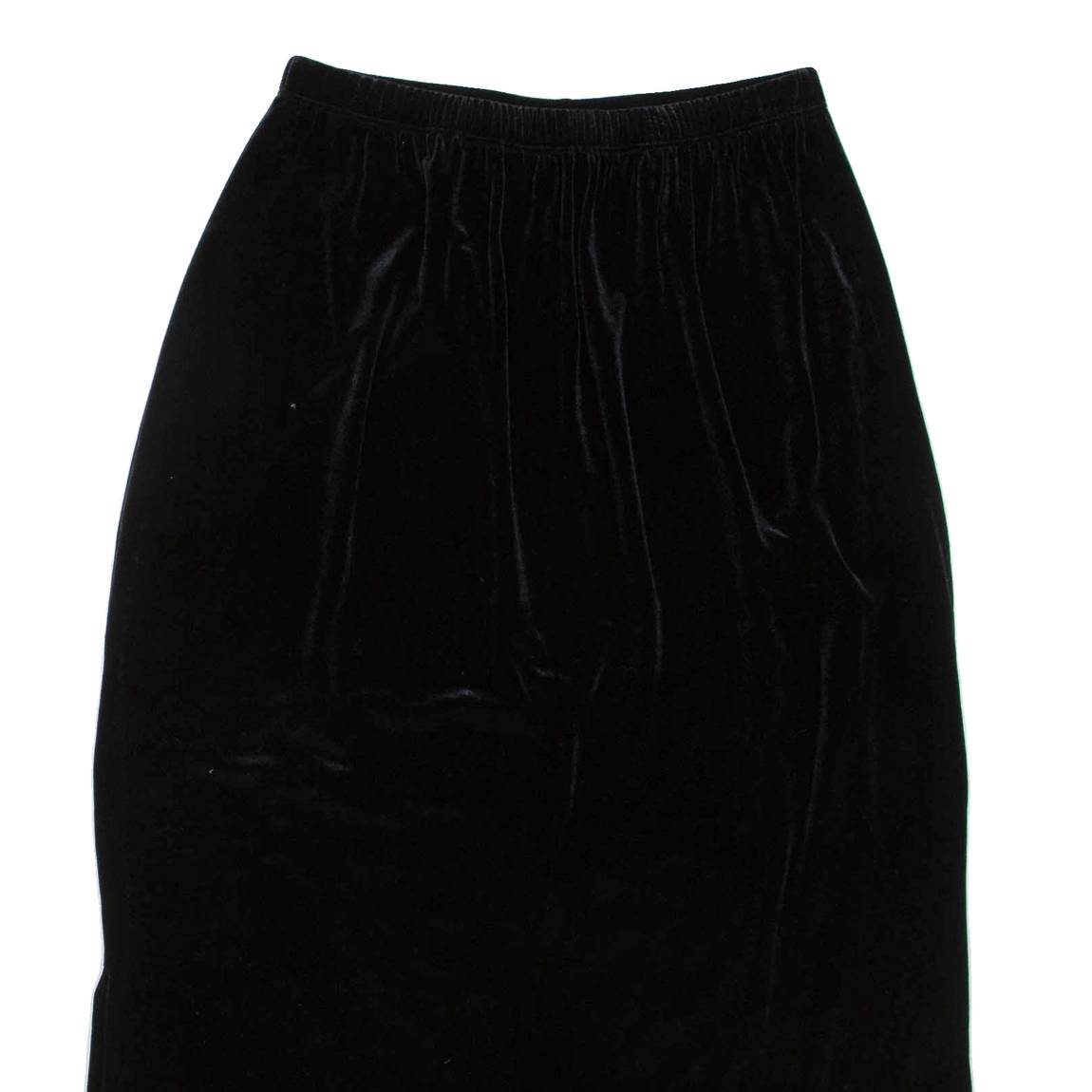 BARANDA Womens Straight Skirt Black Midi Velvet M