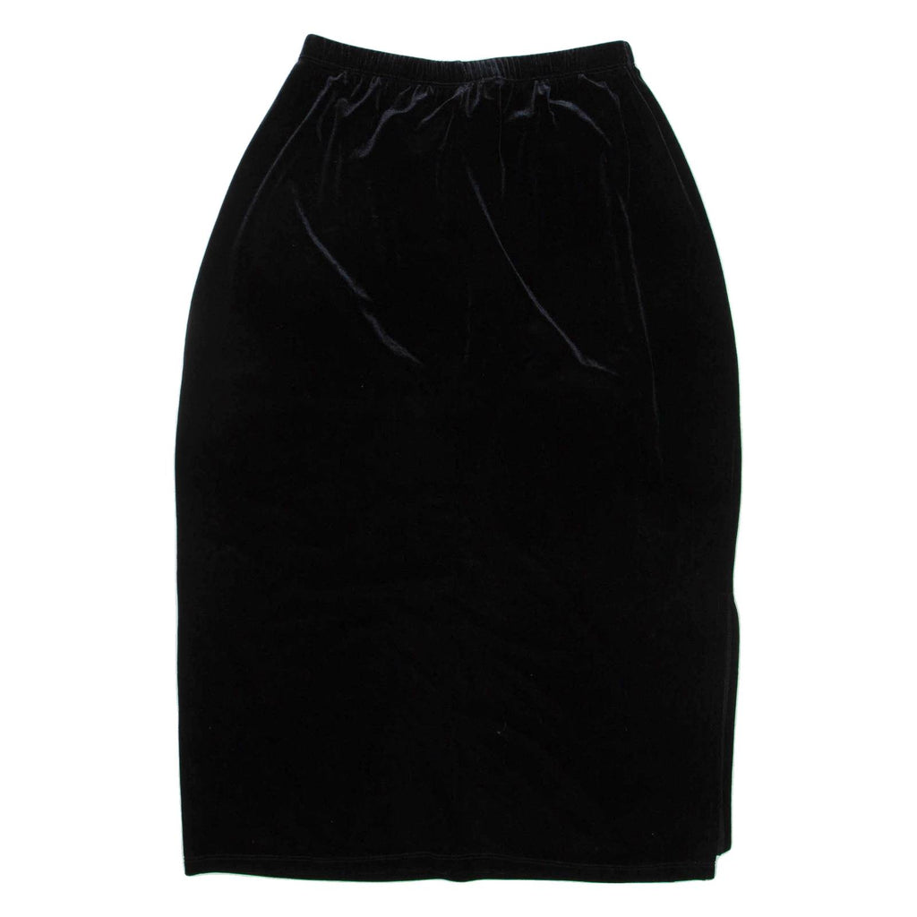 BARANDA Womens Straight Skirt Black Midi Velvet M