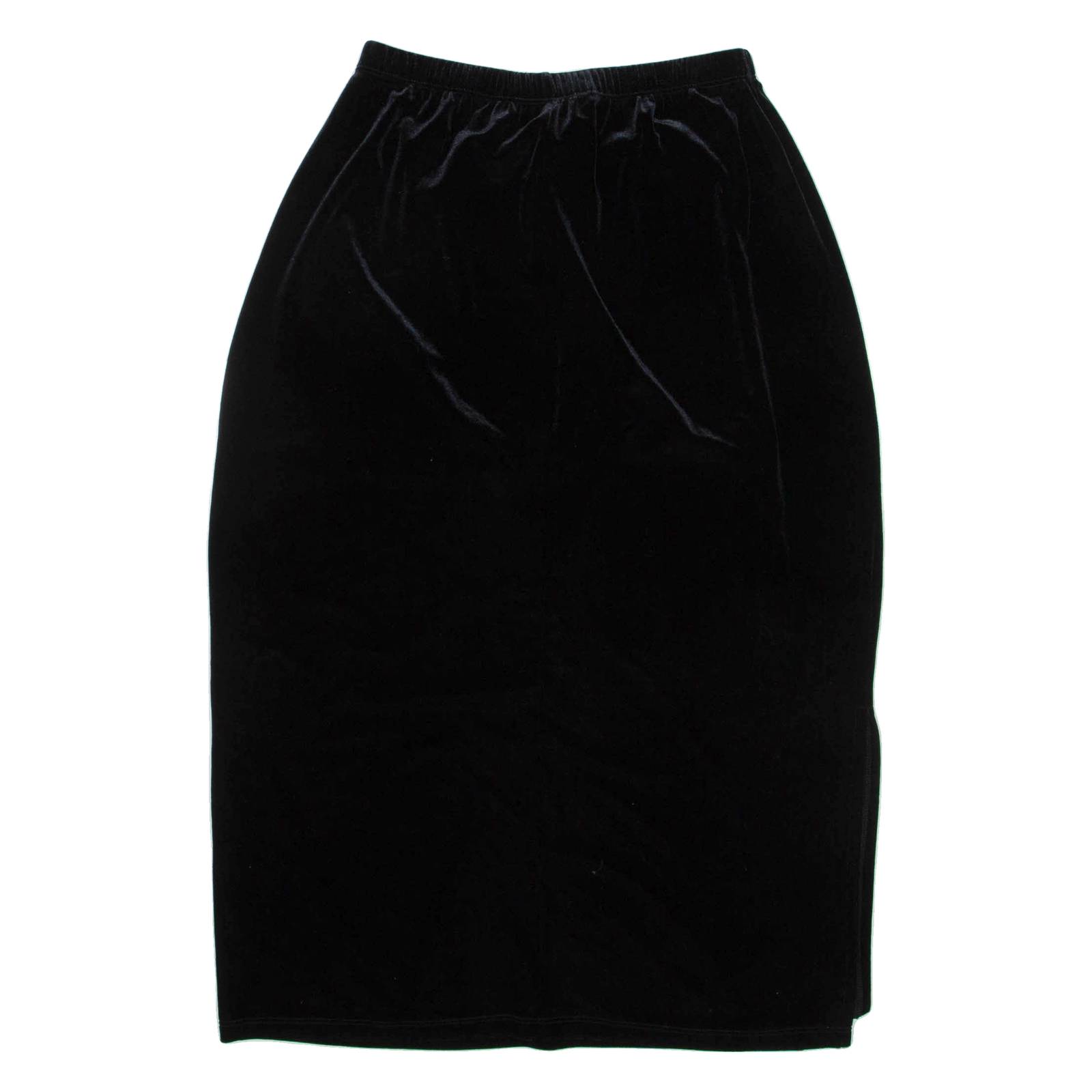 BARANDA Womens Straight Skirt Black Midi Velvet M