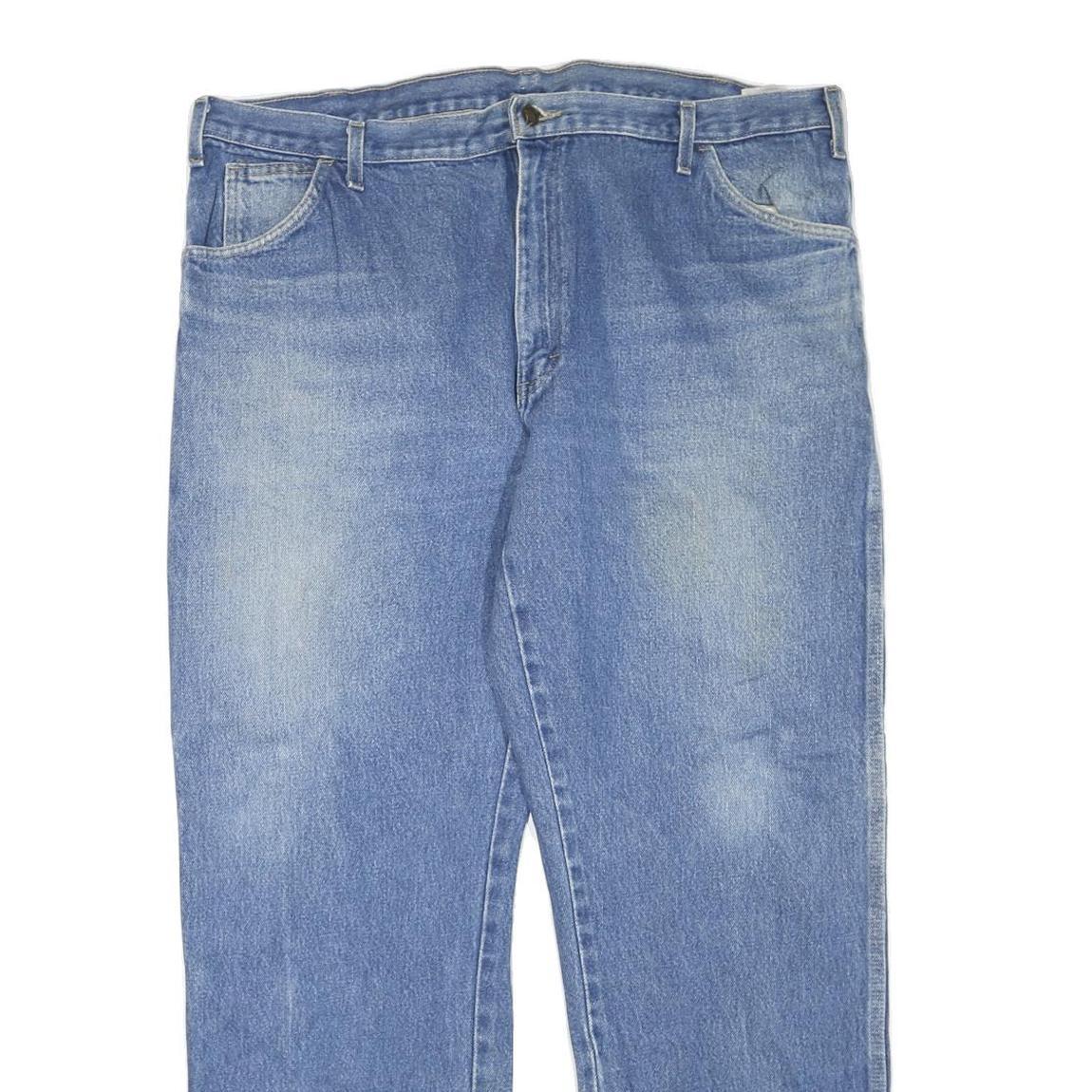 DICKIES Mens Regular Blue Denim Jeans W40 L30 Workwear Zip Closure