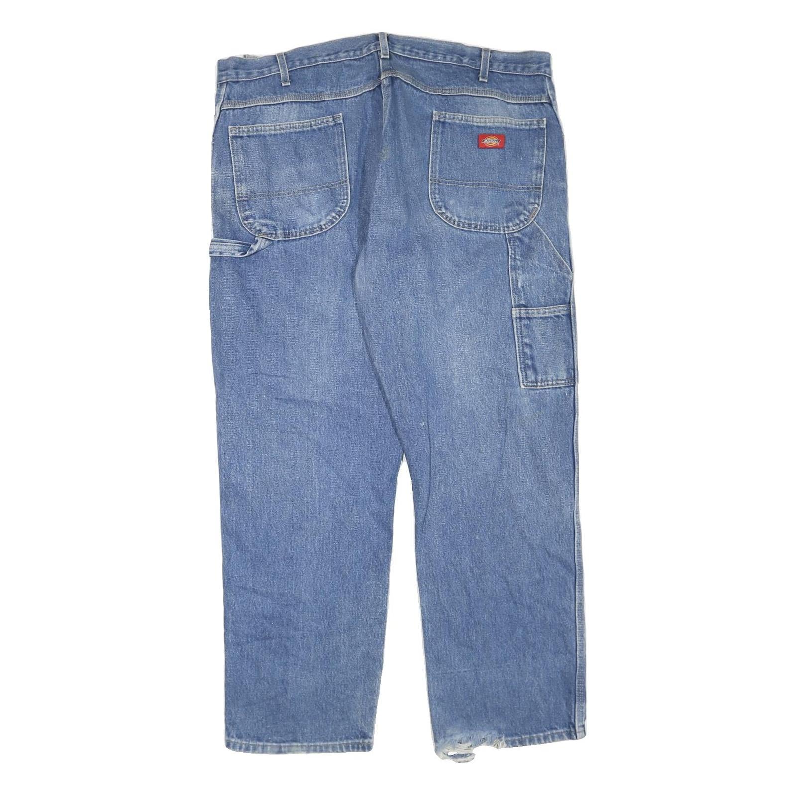 DICKIES Mens Regular Blue Denim Jeans W40 L30 Workwear Zip Closure