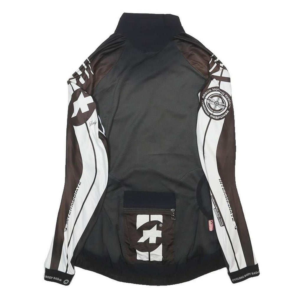 ASSOS Womens Black & White Graphic Cycling Jersey M Long Sleeve Zip