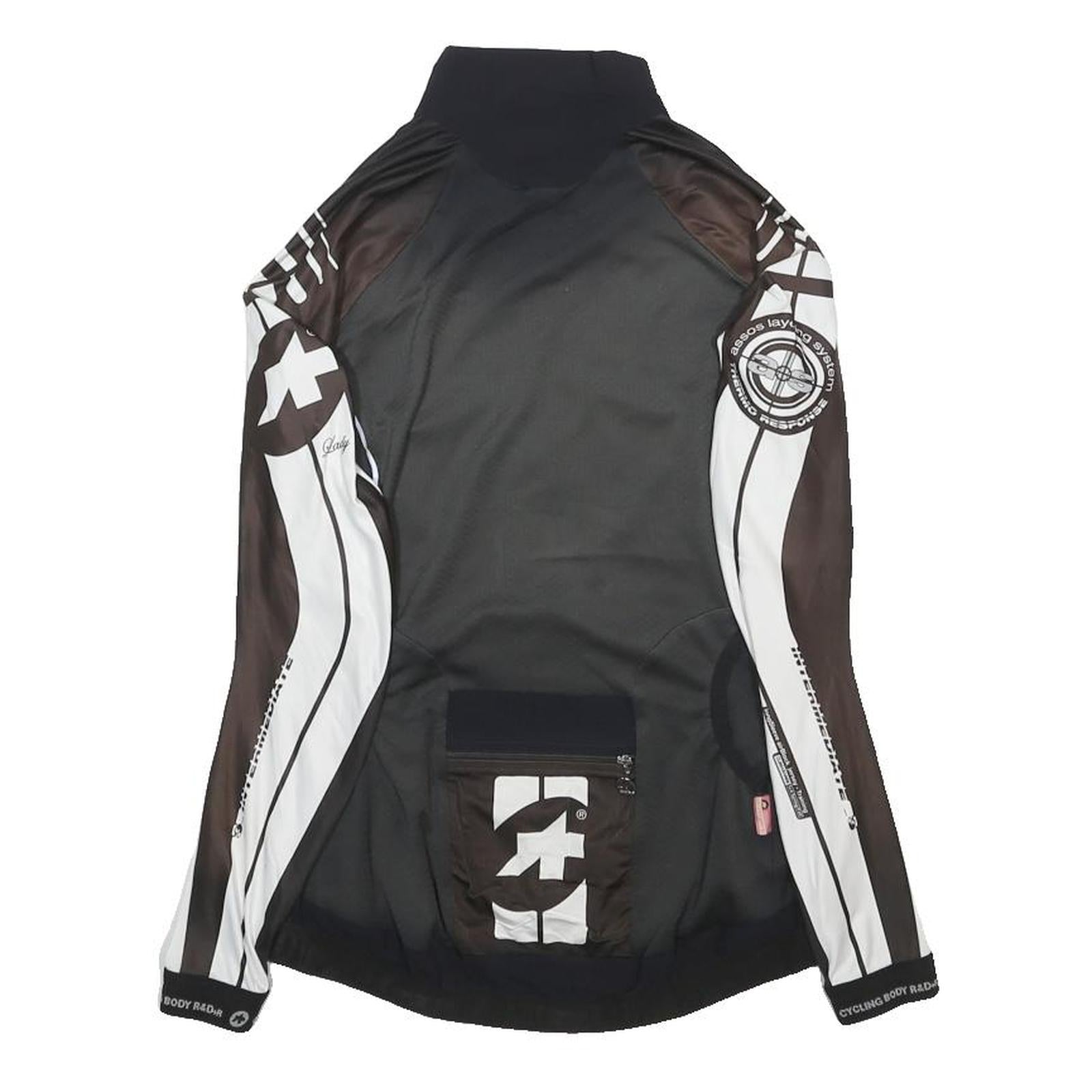 ASSOS Womens Black & White Graphic Cycling Jersey M Long Sleeve Zip
