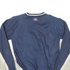 RUSSELL ATHLETIC Mens Navy Blue & Beige Basketball Sports Jacket XL Polyester