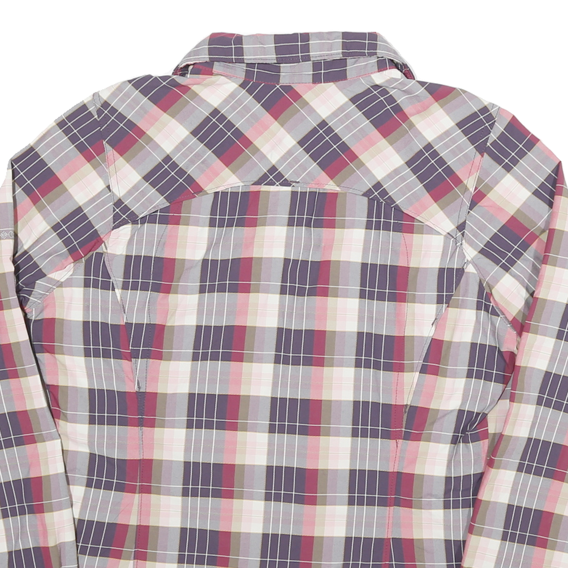 COLUMBIA Womens Purple & Pink Plaid Shirt M Long Sleeve Button Closure