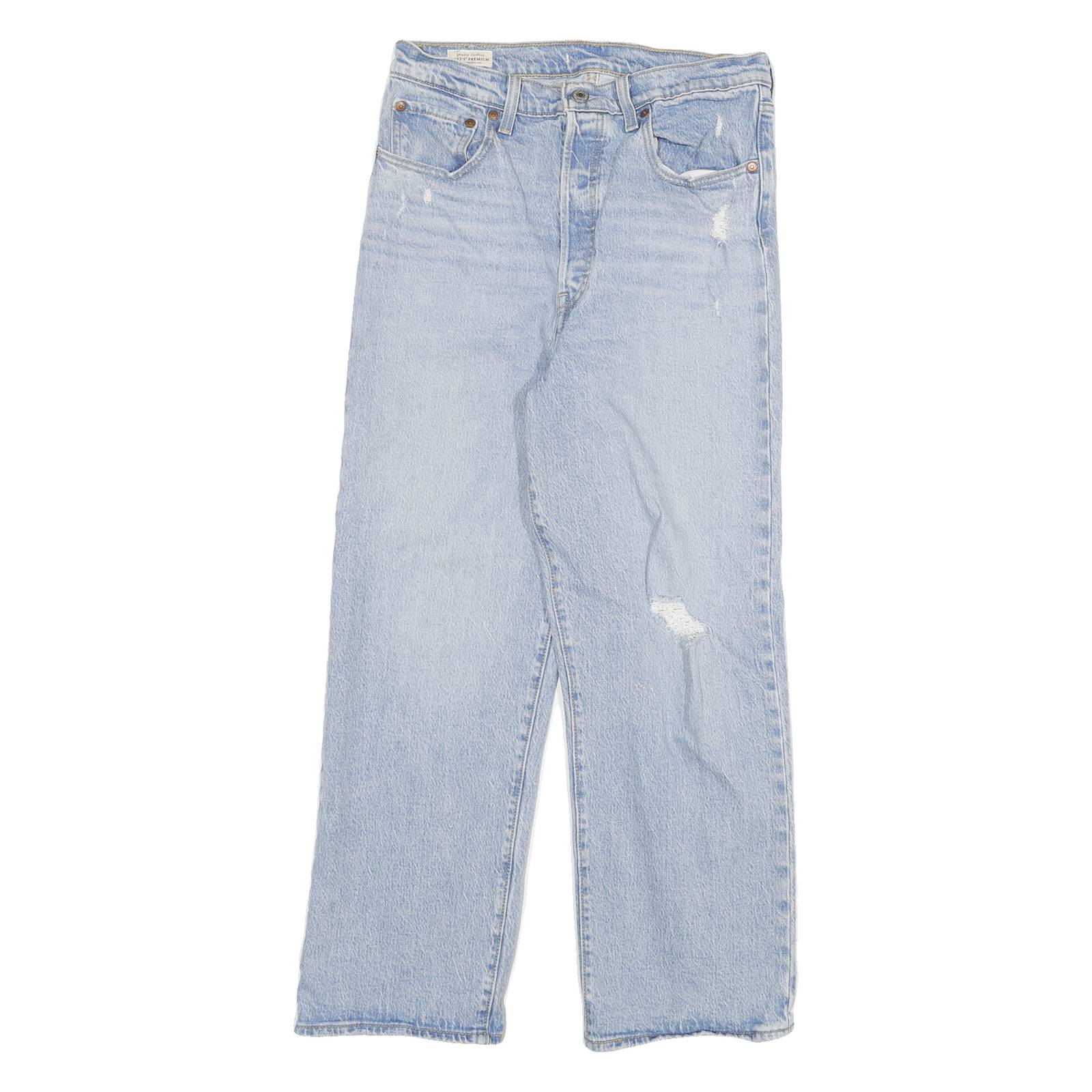 LEVI'S Big E Womens Blue Regular Straight Denim Cotton Blend Light W28 L27