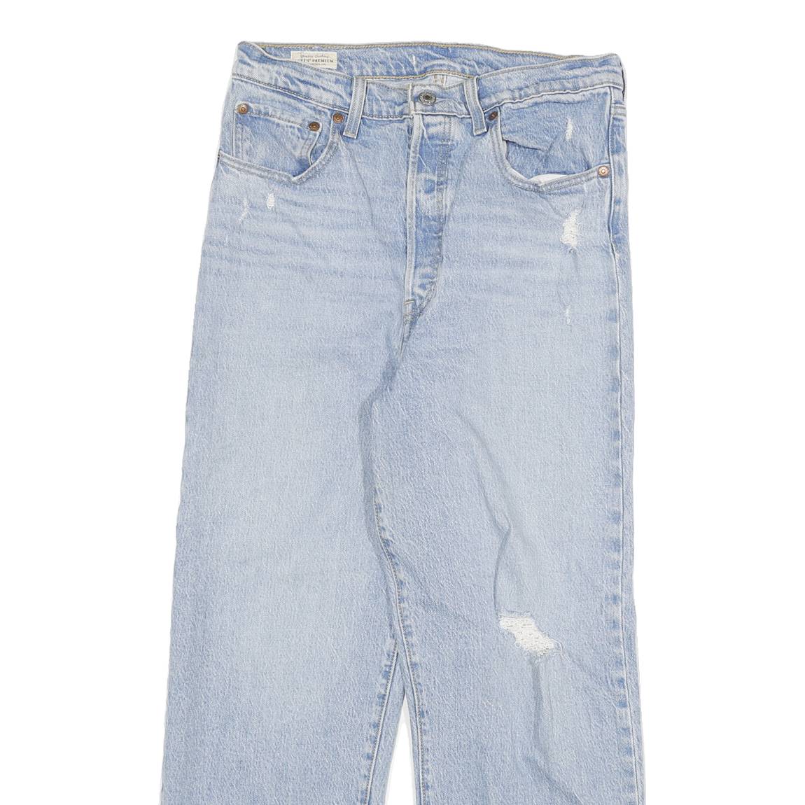 LEVI'S Big E Womens Blue Regular Straight Denim Cotton Blend Light W28 L27