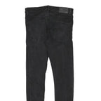 FSBN Mens Slim Black Jeans Denim Medium W32 L32 Stretch Cotton Blend Zip