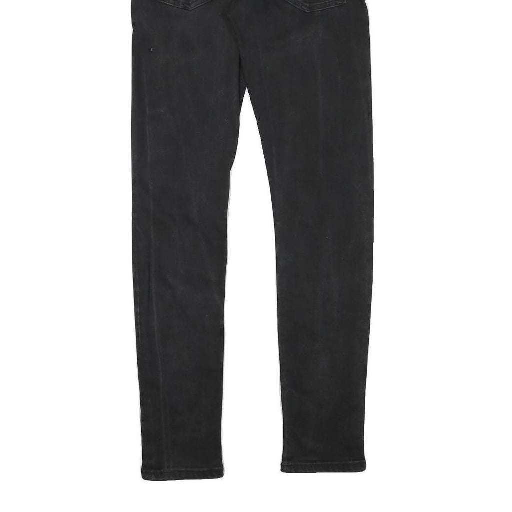 FSBN Mens Slim Black Jeans Denim Medium W32 L32 Stretch Cotton Blend Zip