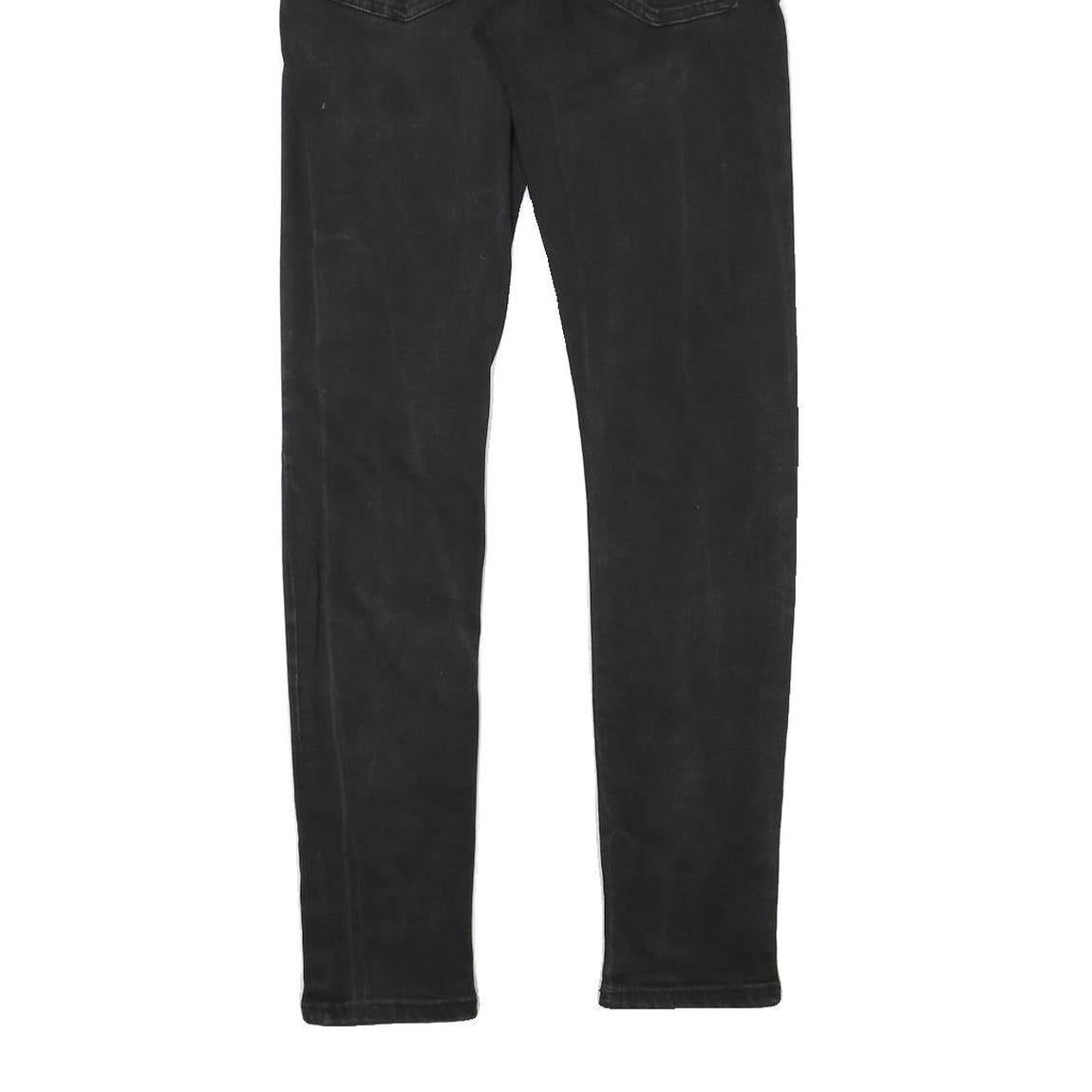 FSBN Mens Slim Black Jeans Denim Medium W32 L32 Stretch Cotton Blend Zip