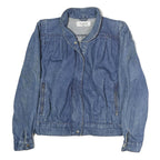 SB.II Womens Blue Denim Cotton Jacket L Button Plain Horse Graphic