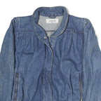 SB.II Womens Blue Denim Cotton Jacket L Button Plain Horse Graphic