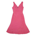 LAUREN RALPH LAUREN Womens Pink Wrap Dress Polyester Blend Midi Size M Ruffle
