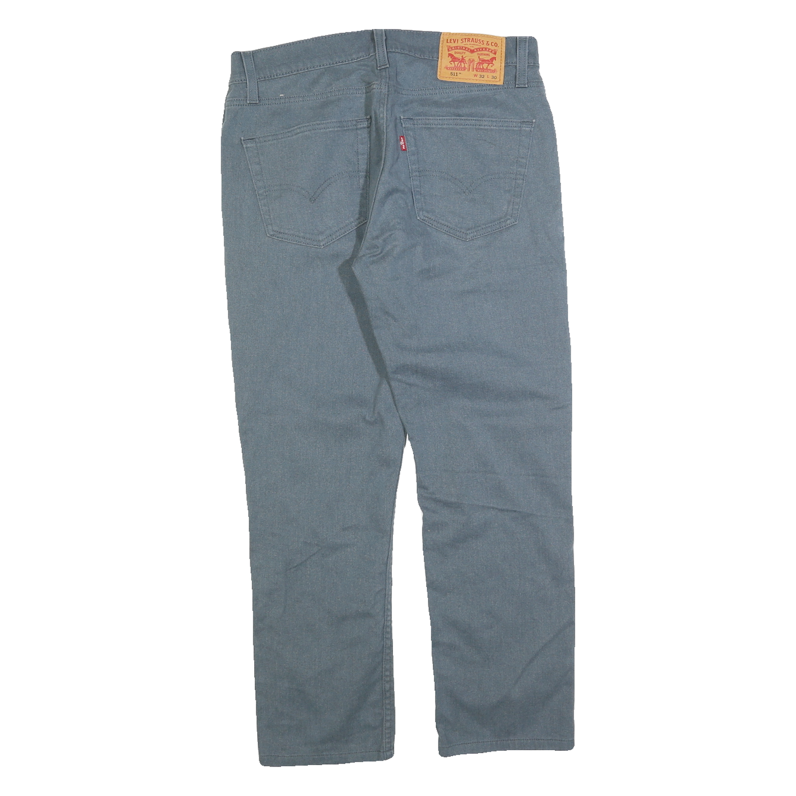 LEVI'S Mens Denim Blue Slim Straight Trousers W32 L25 Cotton Blend Casual Wear