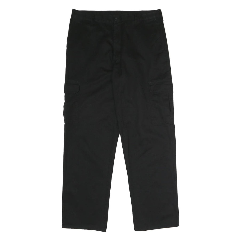 DICKIES Mens Black Polyester Blend Regular Fit Straight Leg Trousers W36 L32