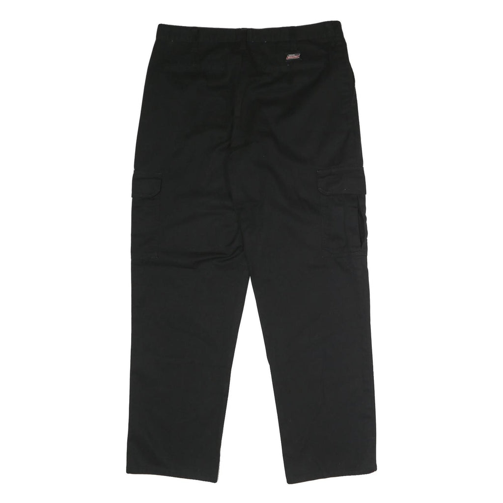 DICKIES Mens Black Polyester Blend Regular Fit Straight Leg Trousers W36 L32