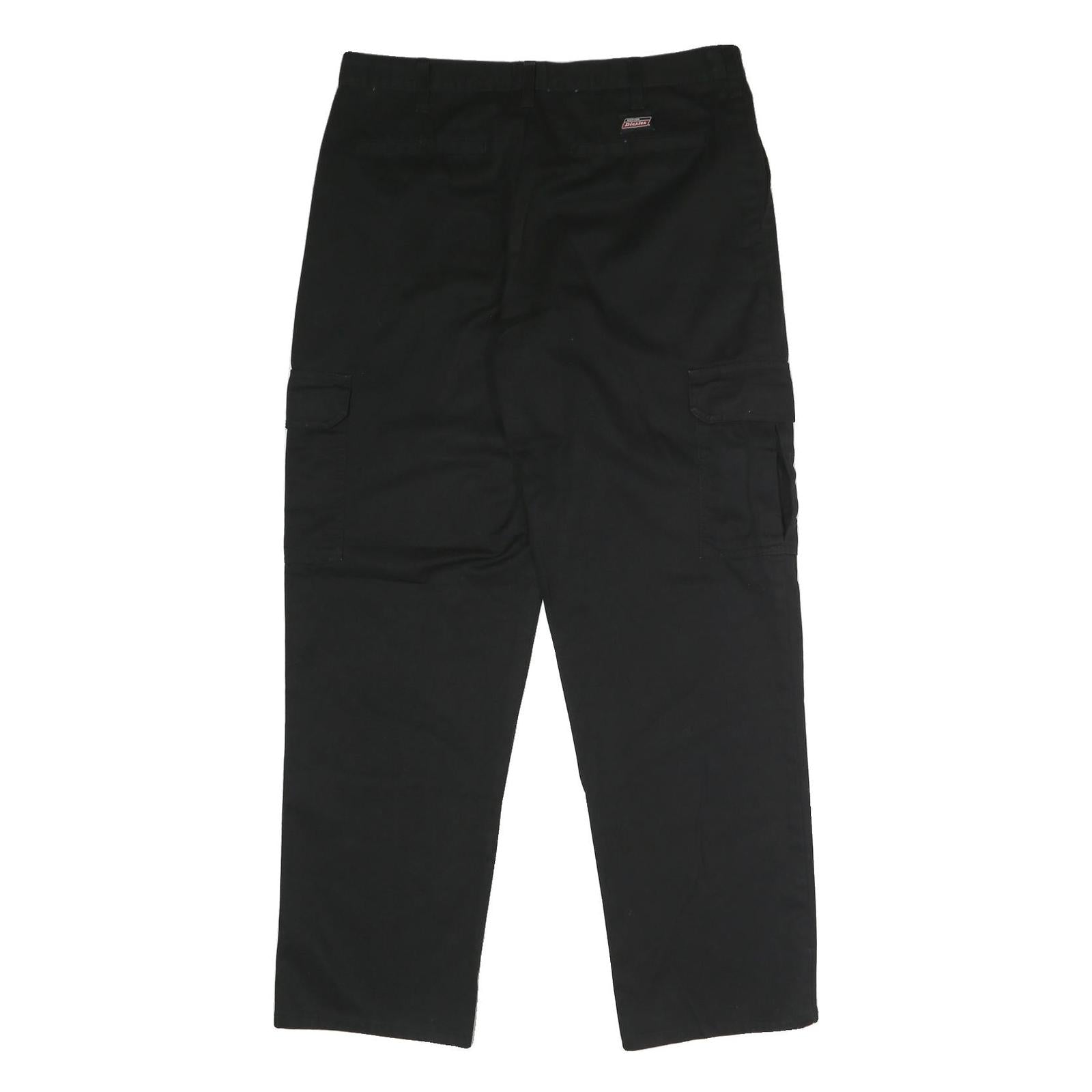 DICKIES Mens Black Polyester Blend Regular Fit Straight Leg Trousers W36 L32