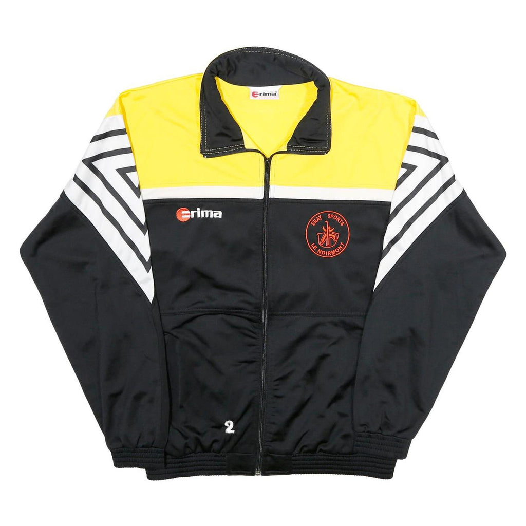 ERIMA Mens Black & Yellow Sports Zip Jacket M Polyester Track Top