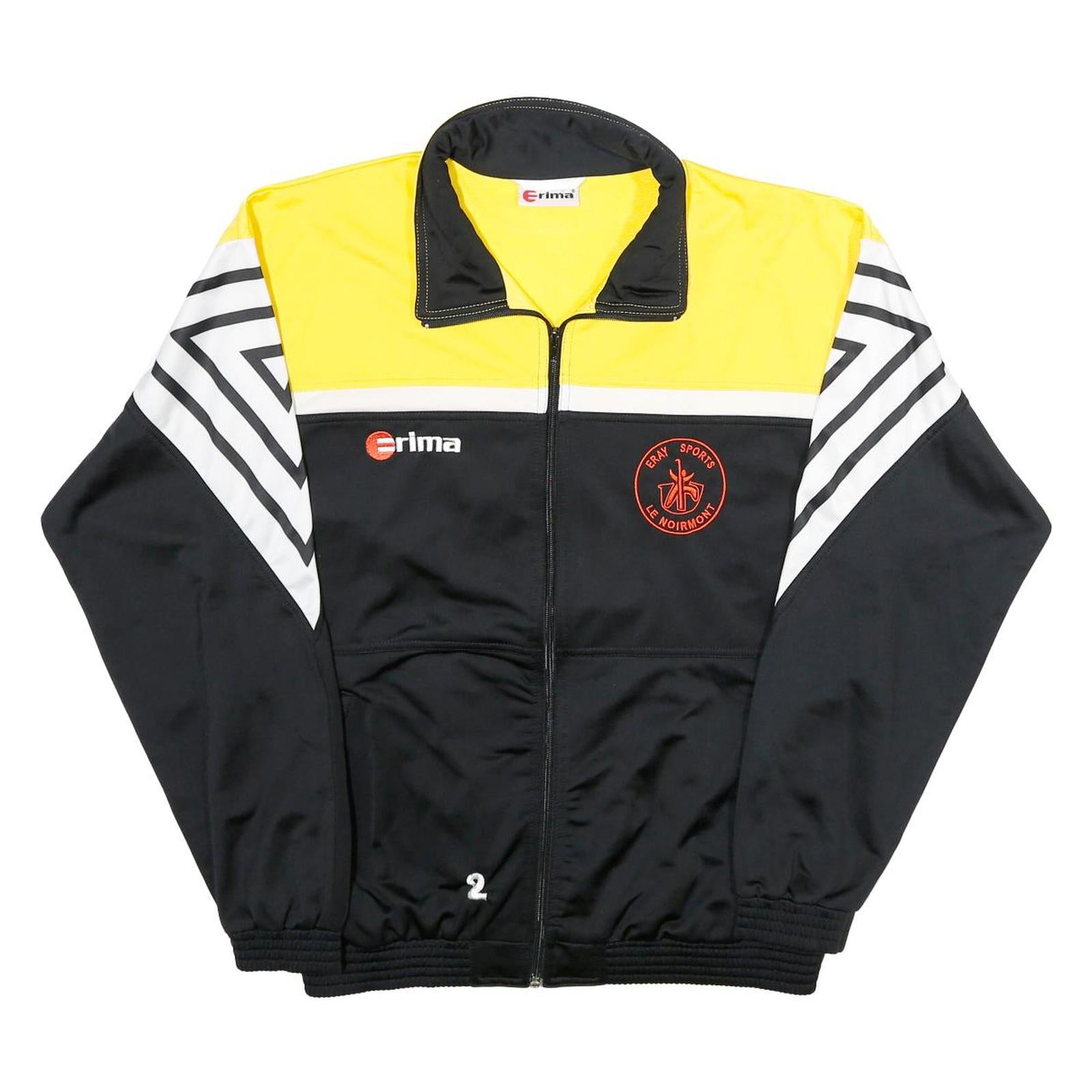 ERIMA Mens Black & Yellow Sports Zip Jacket M Polyester Track Top