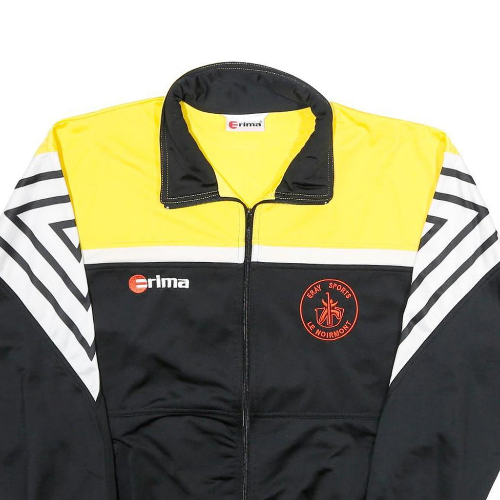 ERIMA Mens Black & Yellow Sports Zip Jacket M Polyester Track Top