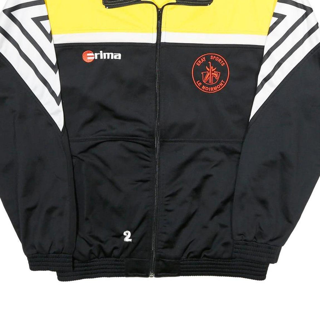 ERIMA Mens Black & Yellow Sports Zip Jacket M Polyester Track Top