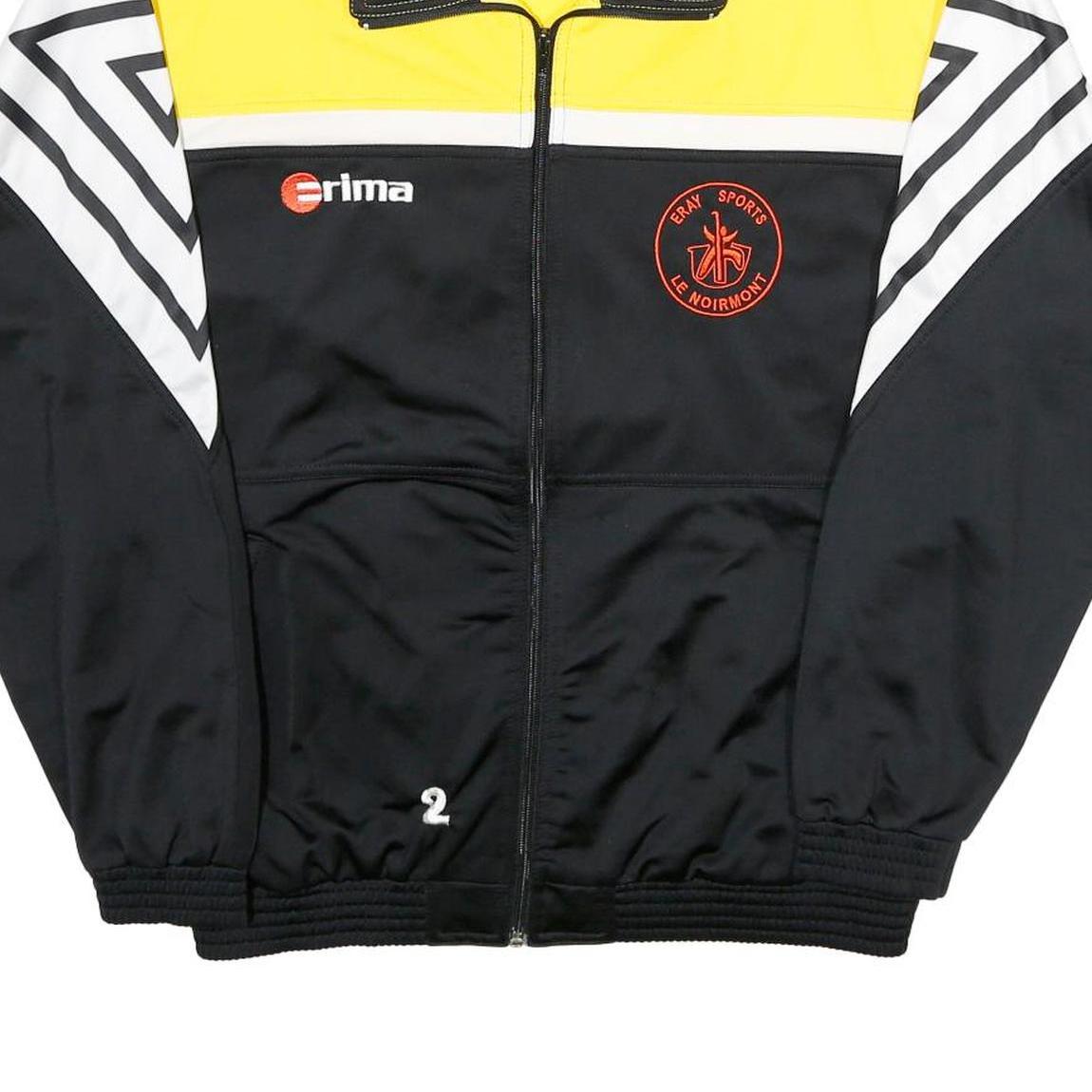 ERIMA Mens Black & Yellow Sports Zip Jacket M Polyester Track Top