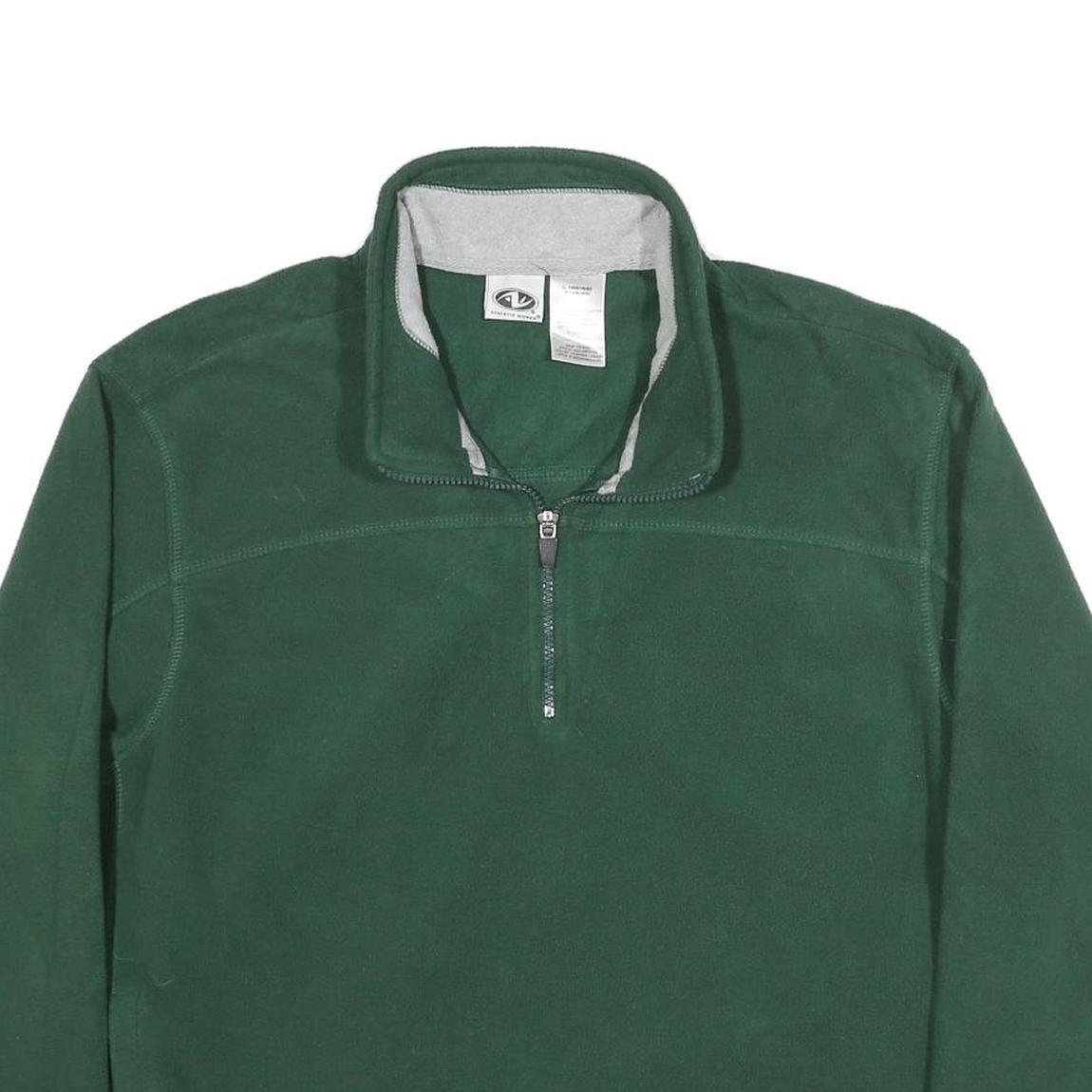 ATHLETIC WORKS Mens Green Pullover Plain Crew Neck Basic Knit L Casual Polyester