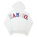 CHAMPION Mens White Multicolour Logo Hoodie S Cotton Blend Pullover Casual