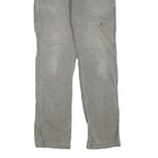 CARHARTT Mens Regular Cotton Blend Grey Workwear Trousers W33 L34 Durable Zip