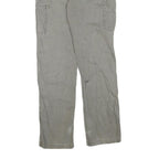 CARHARTT Mens Regular Cotton Blend Grey Workwear Trousers W33 L34 Durable Zip
